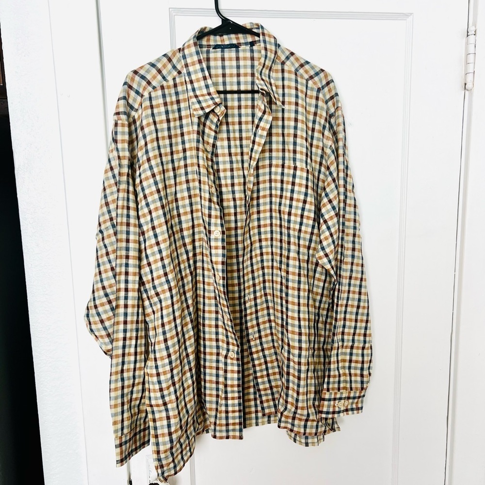 Lorenzini Linen Mens Button Down Shirt  Size XXL